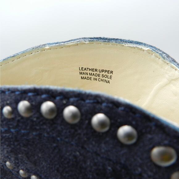 Joe's Scout‎ Studded Ankle Booties Navy Blue Suede Leather Spike Heel Stiletto - Picture 2 of 13